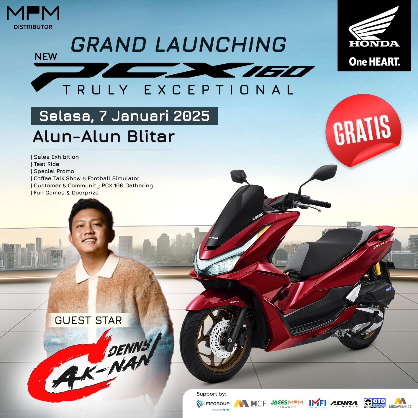 Masyarakat Blitar, Yuk Serbu! Launching New Honda PCX160 Bareng Deny Cak Nan!